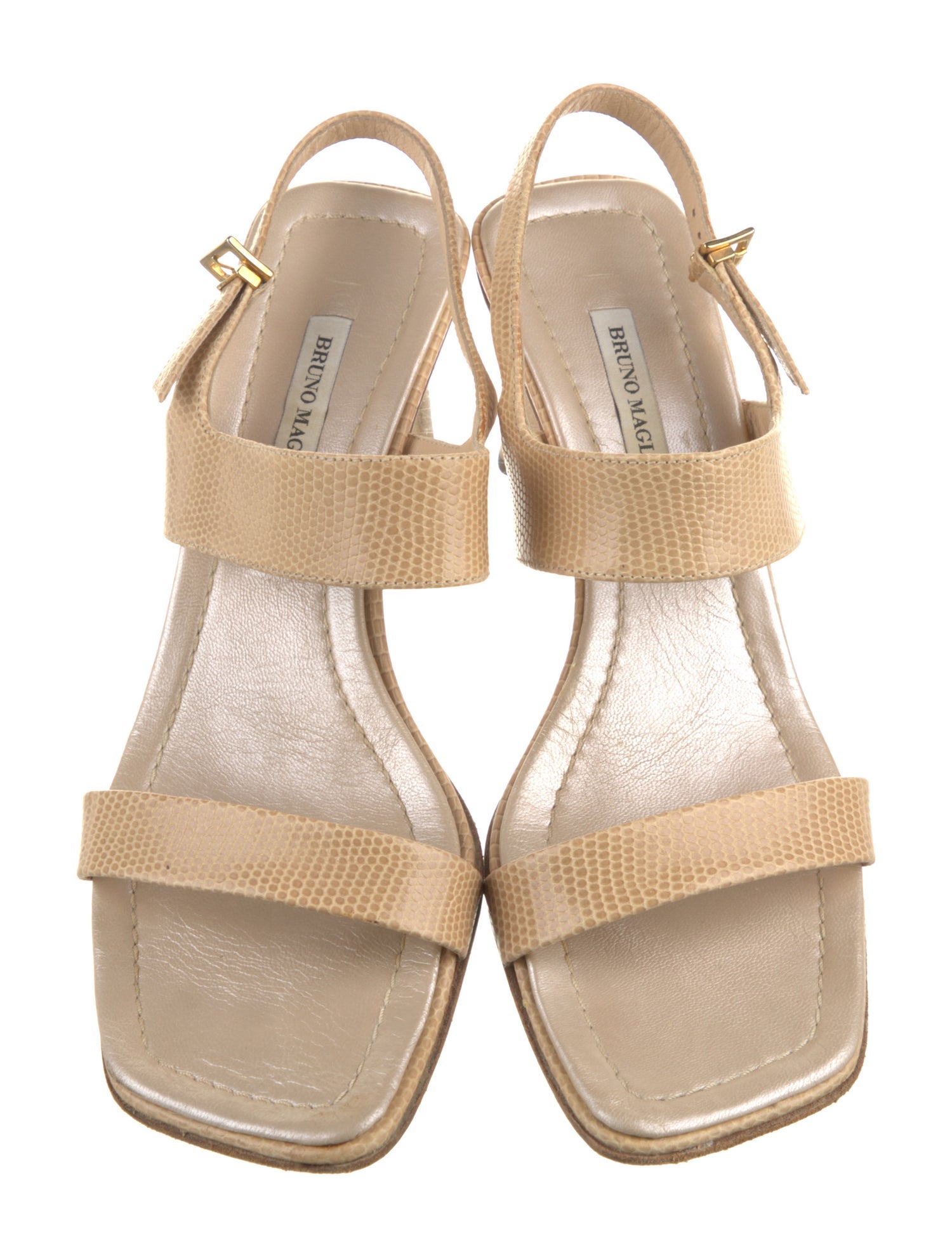 Bruno Magli Embossed Leather Slingback Sandals